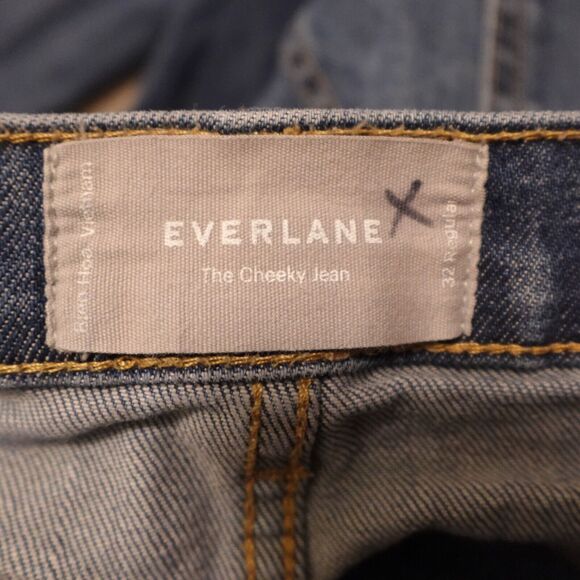Everlane Women 32 The Cheeky Straight Leg Denim Jeans High Rise Midwash Blue - Picture 3 of 7